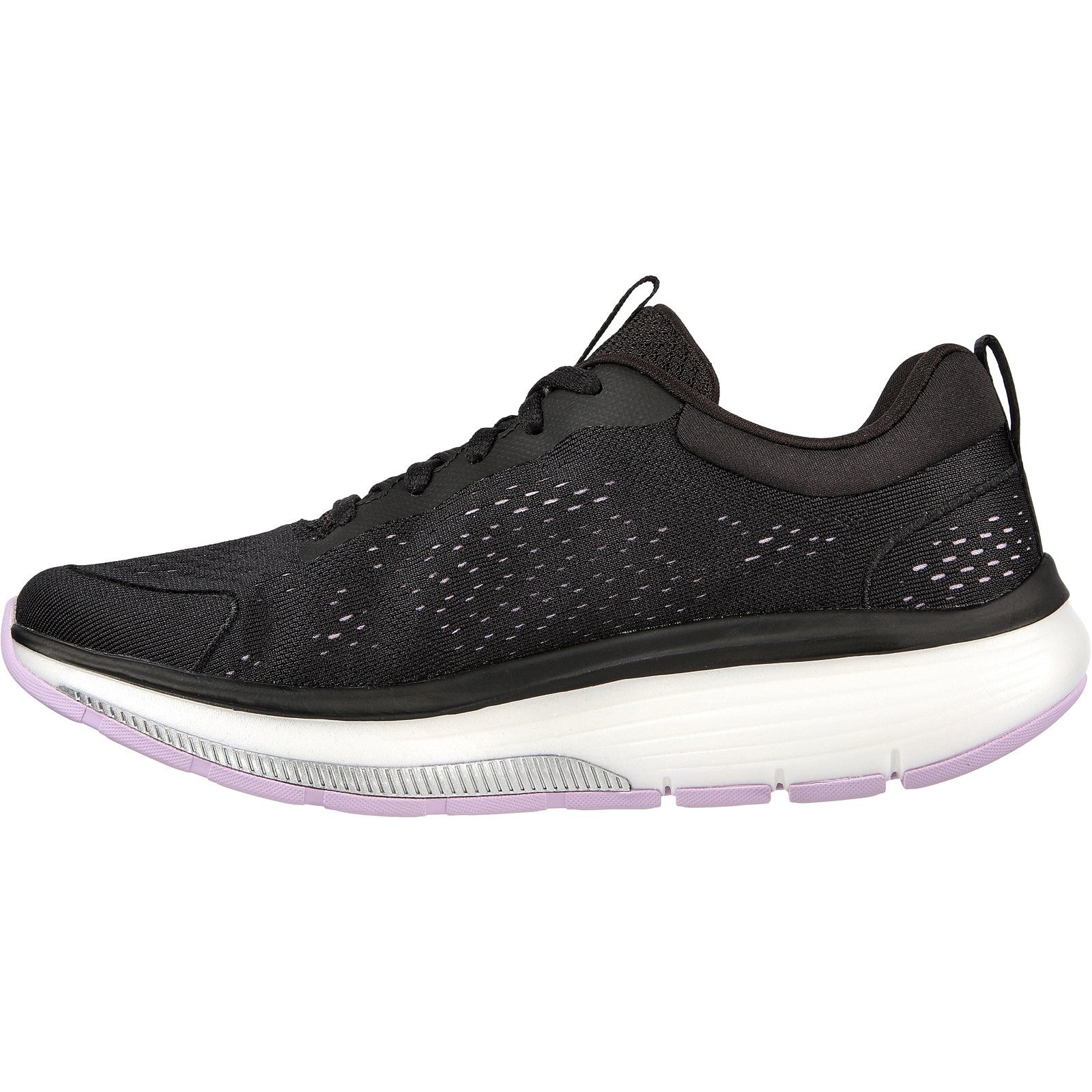 Skechers Womens Go Walk Workout Walker Outpace 124933-BKLV Black/Lavender Lace up Shoes
