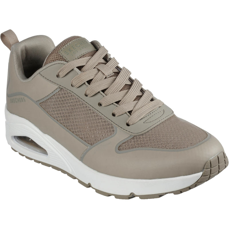 Skechers Mens Uno Sol 232248-TPE Taupe Lace up Shoes