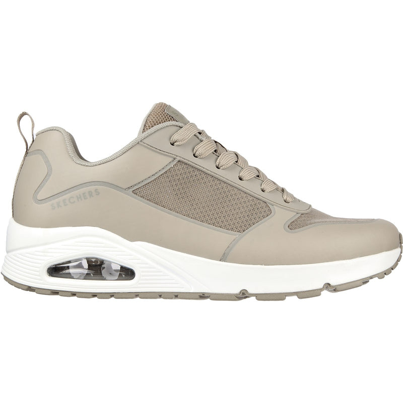 Skechers Mens Uno Sol 232248-TPE Taupe Lace up Shoes