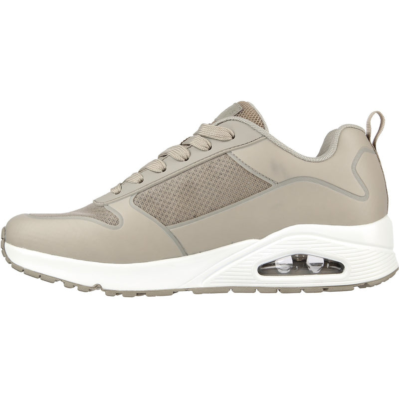 Skechers Mens Uno Sol 232248-TPE Taupe Lace up Shoes