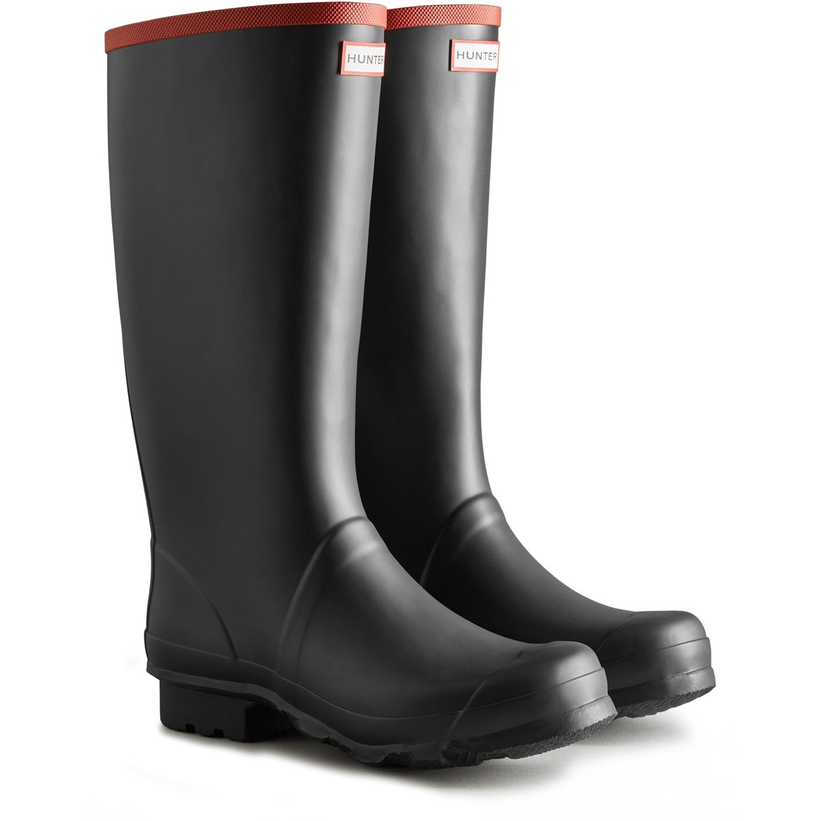 Hunter Unisex Black Argyll Full Knee Wellington Boots
