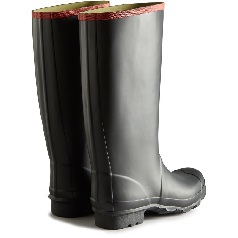 Hunter Womens Unisex Black Argyll Full Knee Wellington Boots