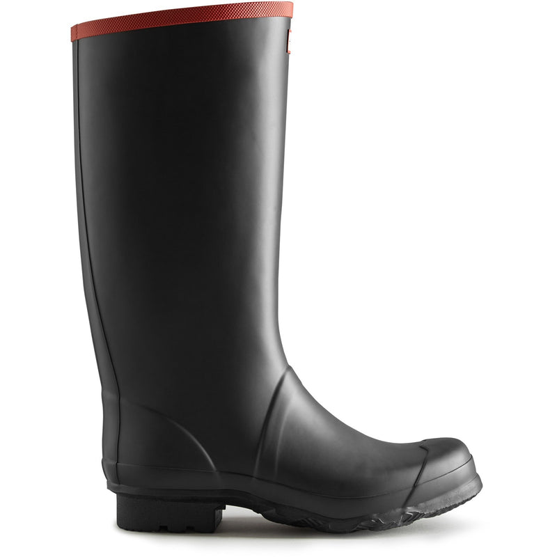 Hunter Womens Unisex Black Argyll Full Knee Wellington Boots