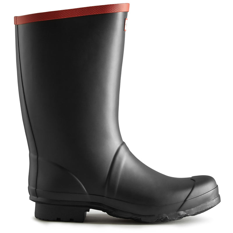 Hunter Unisex Black Argyll Short Knee Wellington Boots