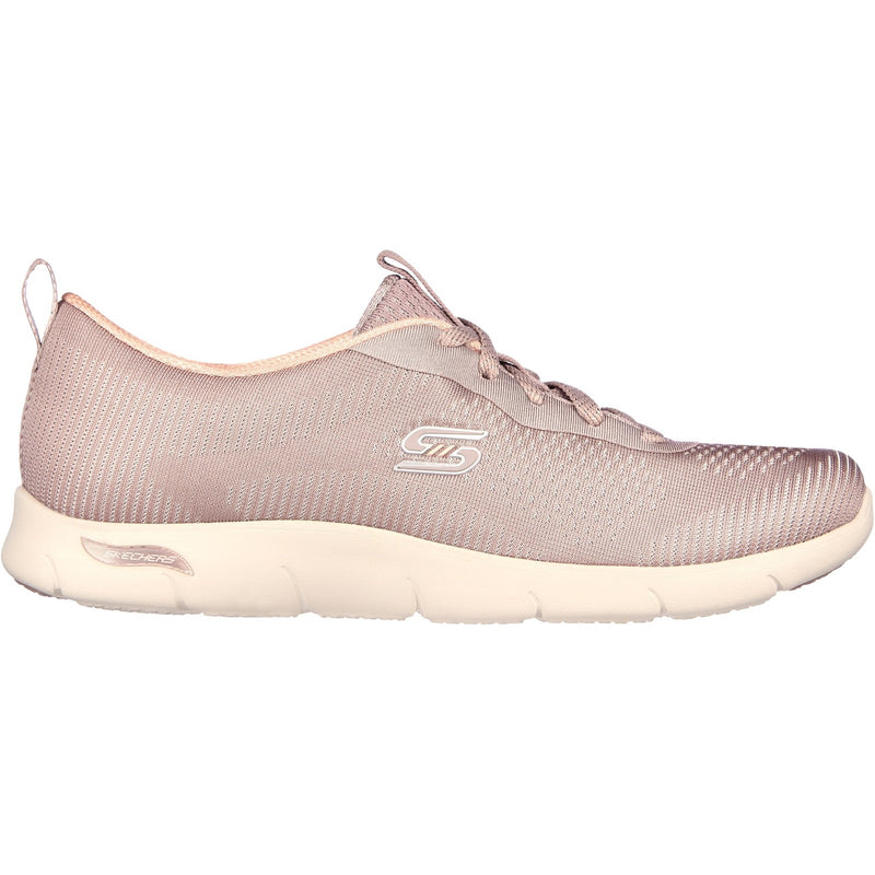 Skechers Womens Arch Fit Refine Classy Doll 104390-DKTP Dark Taupe Lace Up Shoes