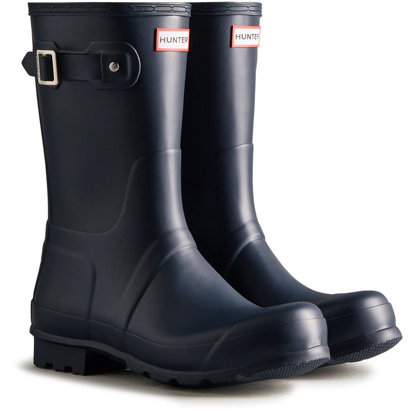 Hunter Mens Navy Original Short Wellington Boots
