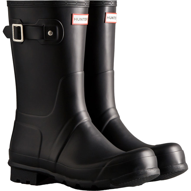 Hunter Mens Black Original Short Wellington Boots