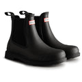 Hunter Mens Black Commando Chelsea Boots