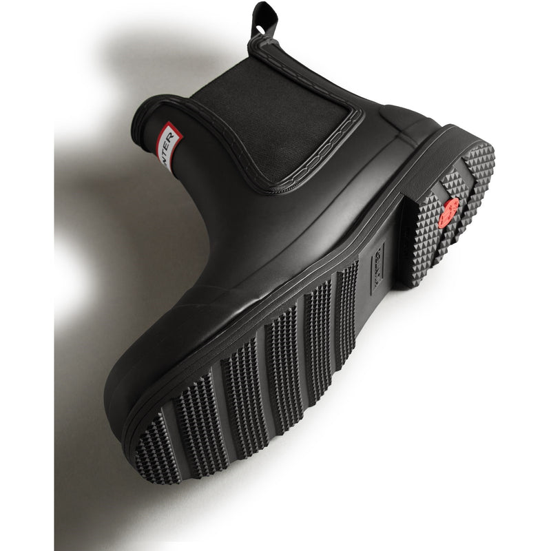 Hunter Mens Black Commando Chelsea Boots