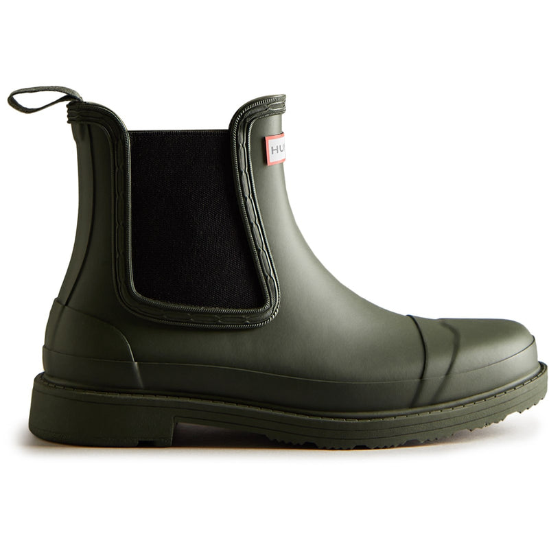 Hunter Womens Matt Green Commando Chelsea Boots