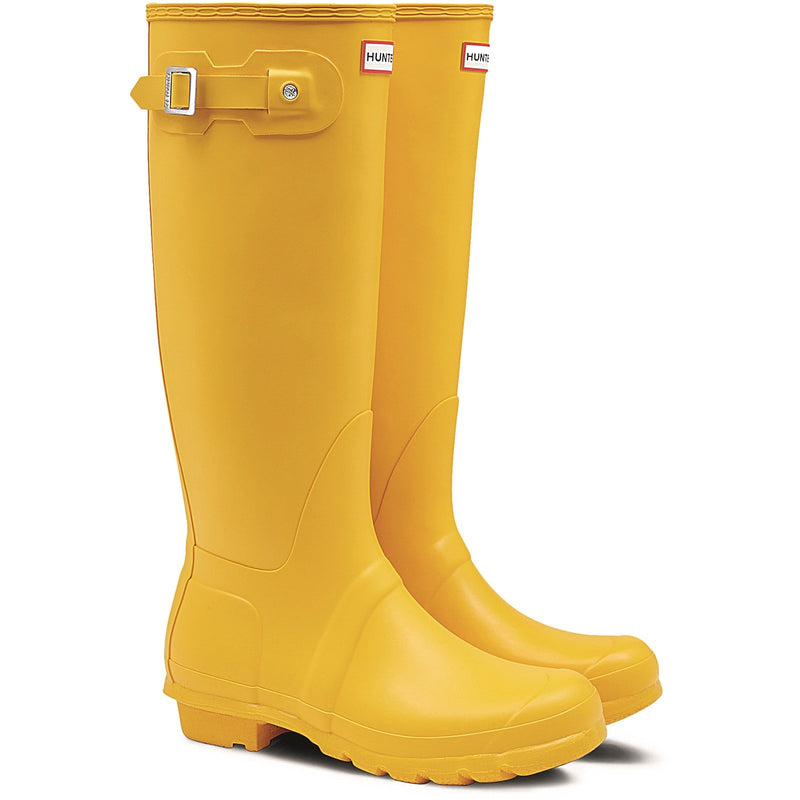 Hunter Womens Matt Yellow Original Tall Wellington Boots