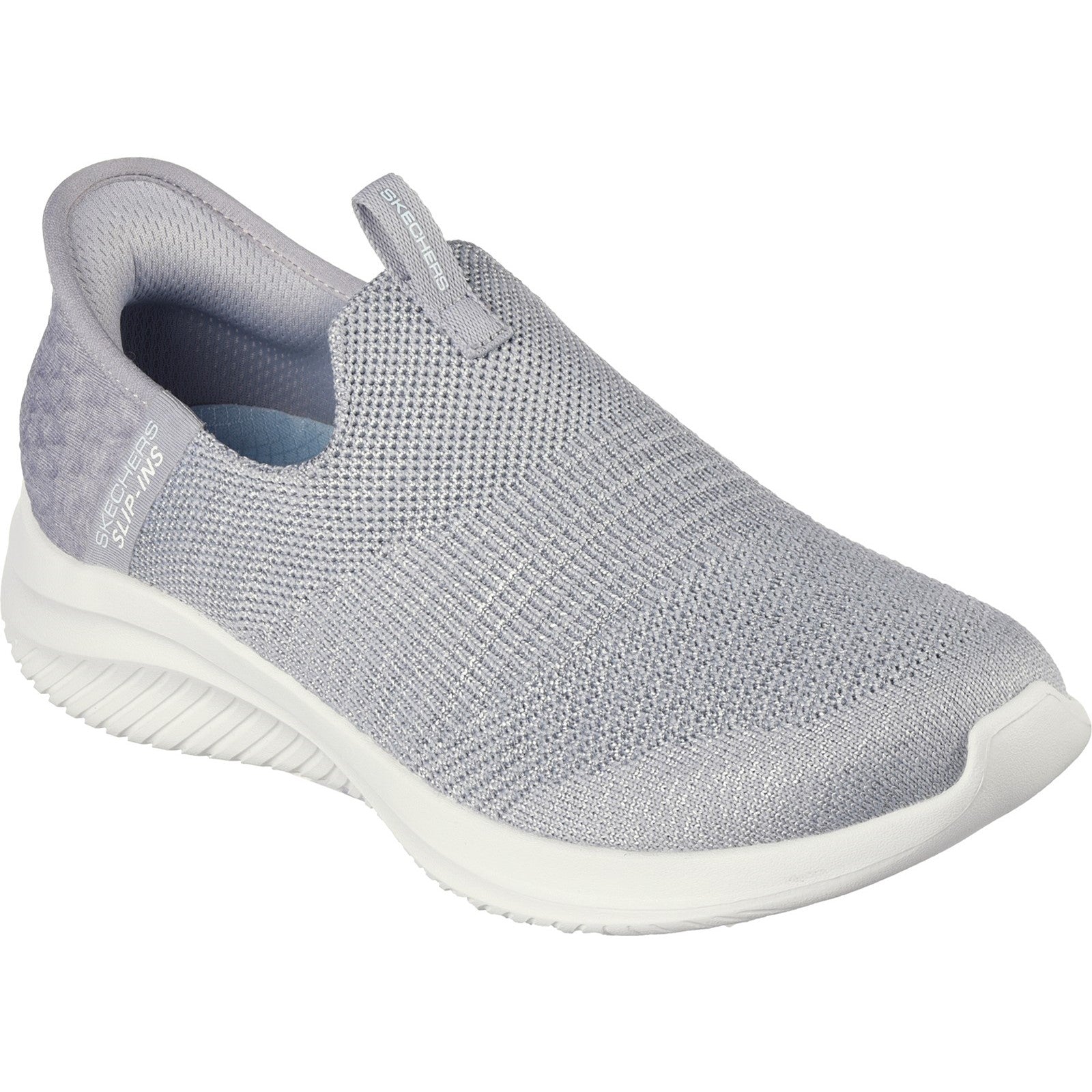 Skechers Womens Ultra Flex 3.0 Smooth Step 149709-LTGY Light Grey Slip On Shoes