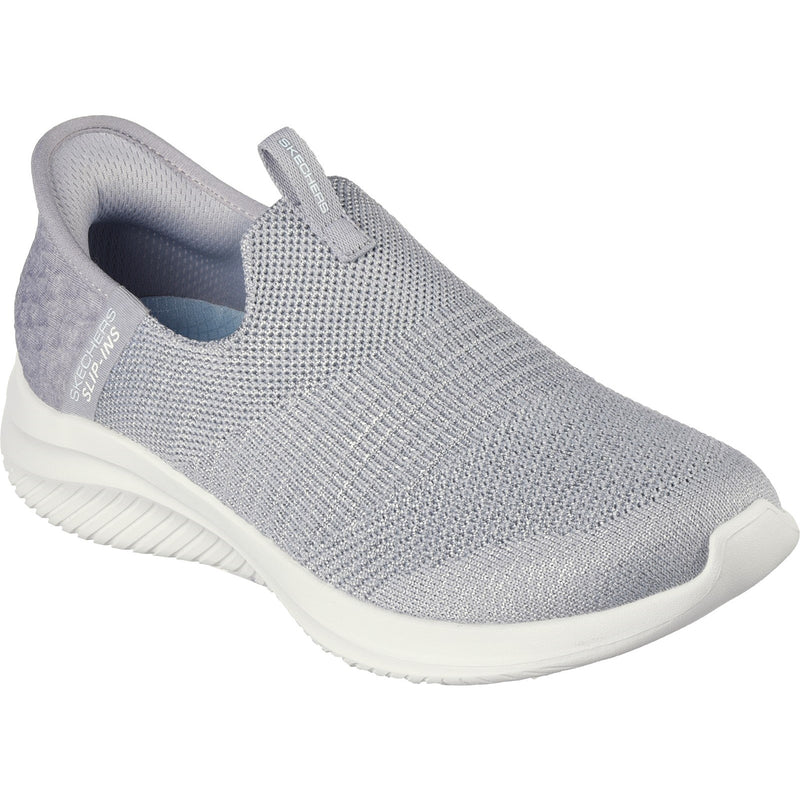 Skechers Womens Ultra Flex 3.0 Smooth Step 149709-LTGY Light Grey Slip On Shoes