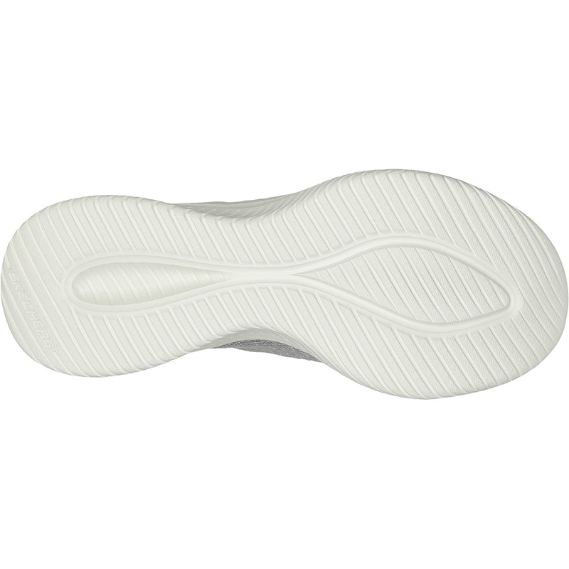 Skechers Womens Ultra Flex 3.0 Smooth Step 149709-LTGY Light Grey Slip On Shoes