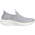 Skechers Womens Ultra Flex 3.0 Smooth Step 149709-LTGY Light Grey Slip On Shoes