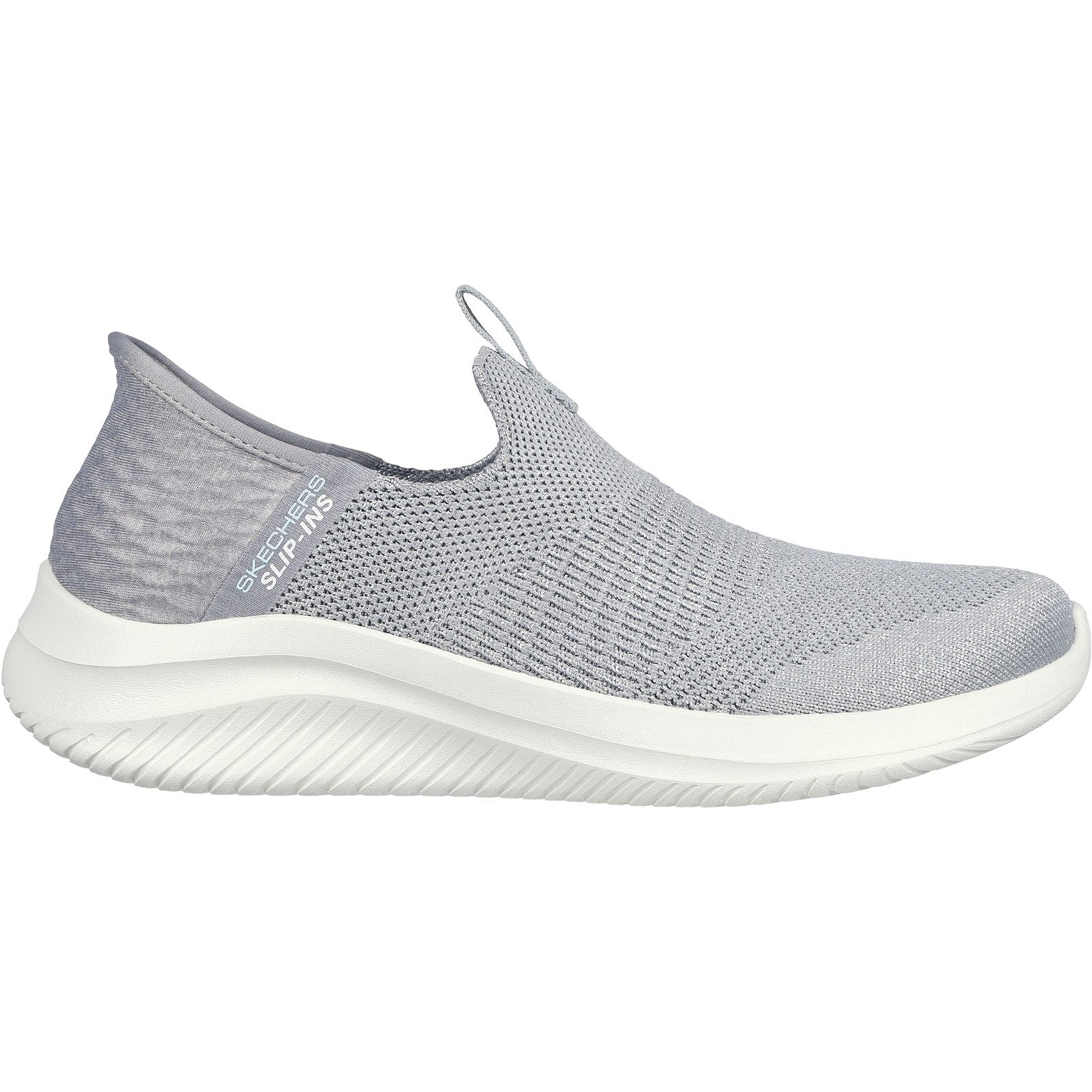 Skechers Womens Ultra Flex 3.0 Smooth Step 149709-LTGY Light Grey Slip On Shoes