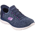 Skechers Womens Summits Dazzling Haze 149937-NVPR Navy/Purple Slip On Shoes
