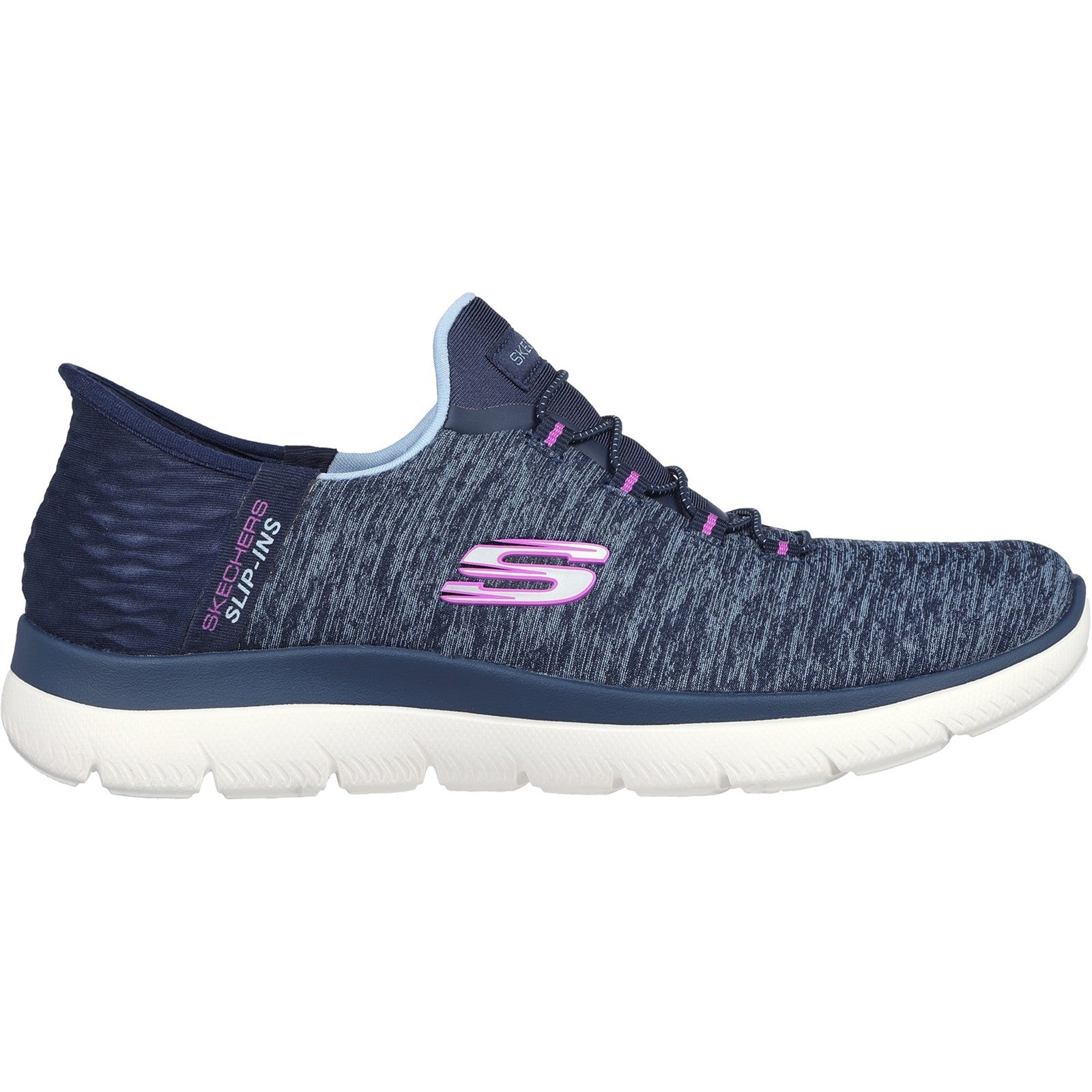 Skechers Womens Summits Dazzling Haze 149937-NVPR Navy/Purple Slip On Shoes