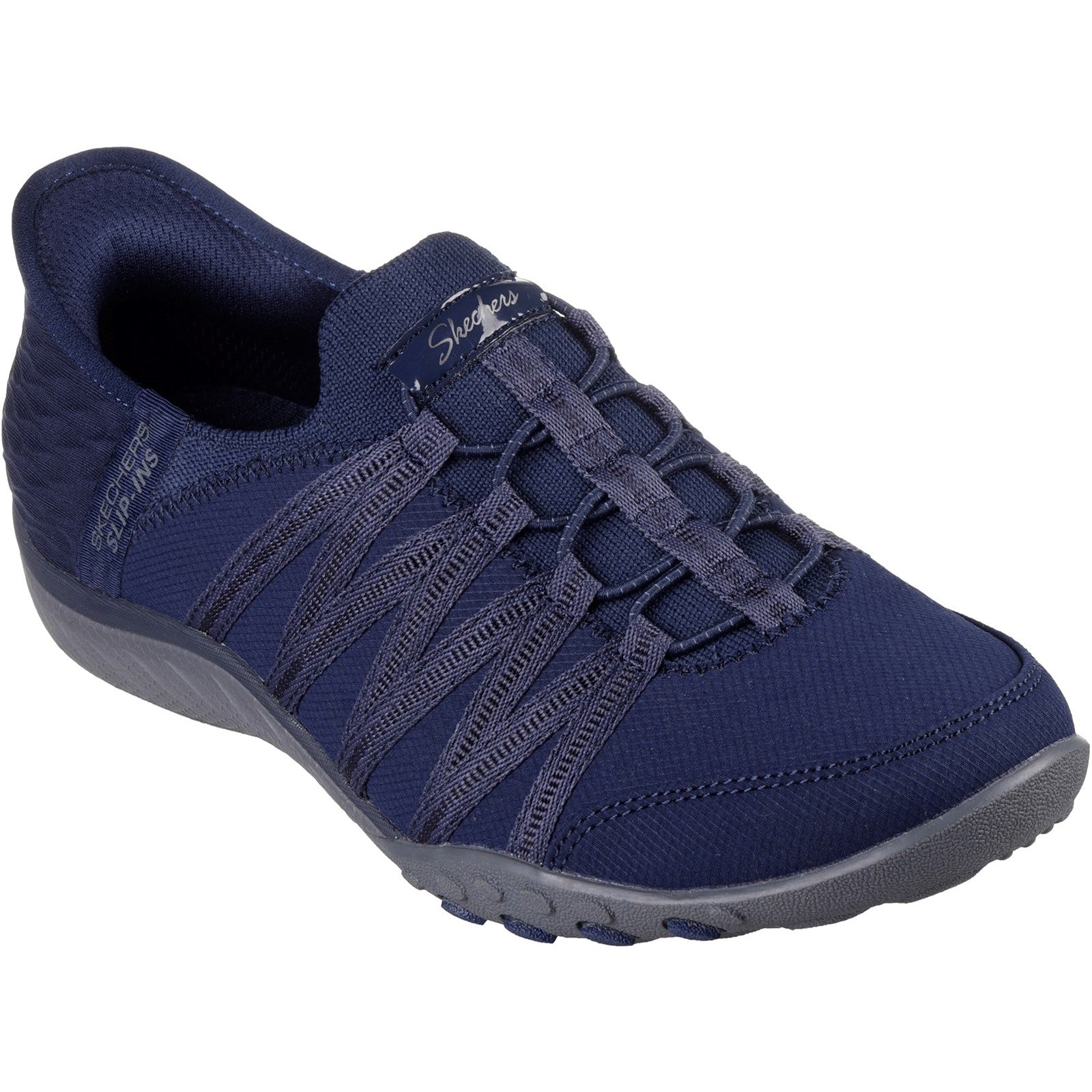 Skechers Womens Breathe-Easy - Roll-With-Me 100593-NVY Navy Slip On Shoes