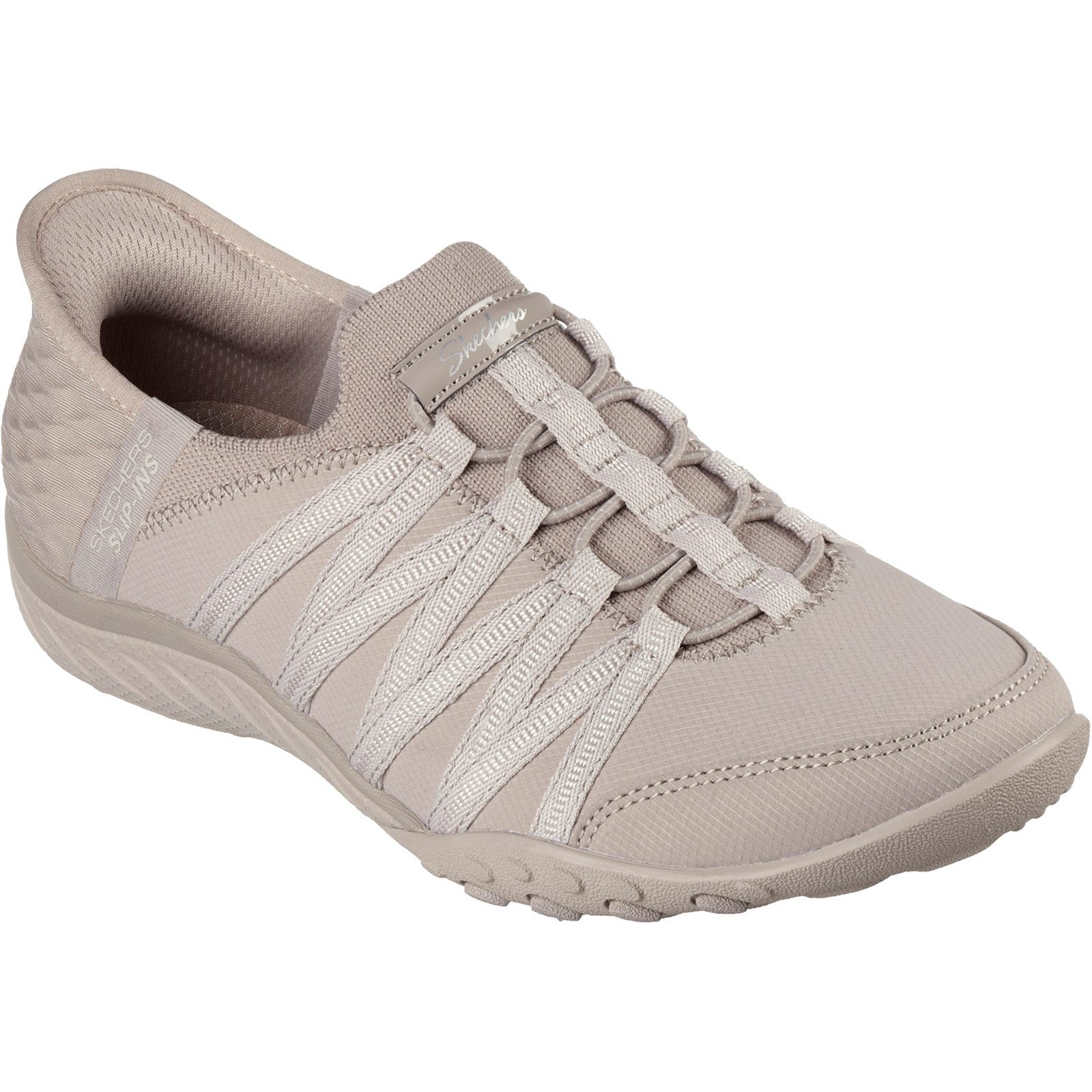 Skechers Womens Breathe-Easy - Roll-With-Me 100593-TPE Taupe Slip On Shoes