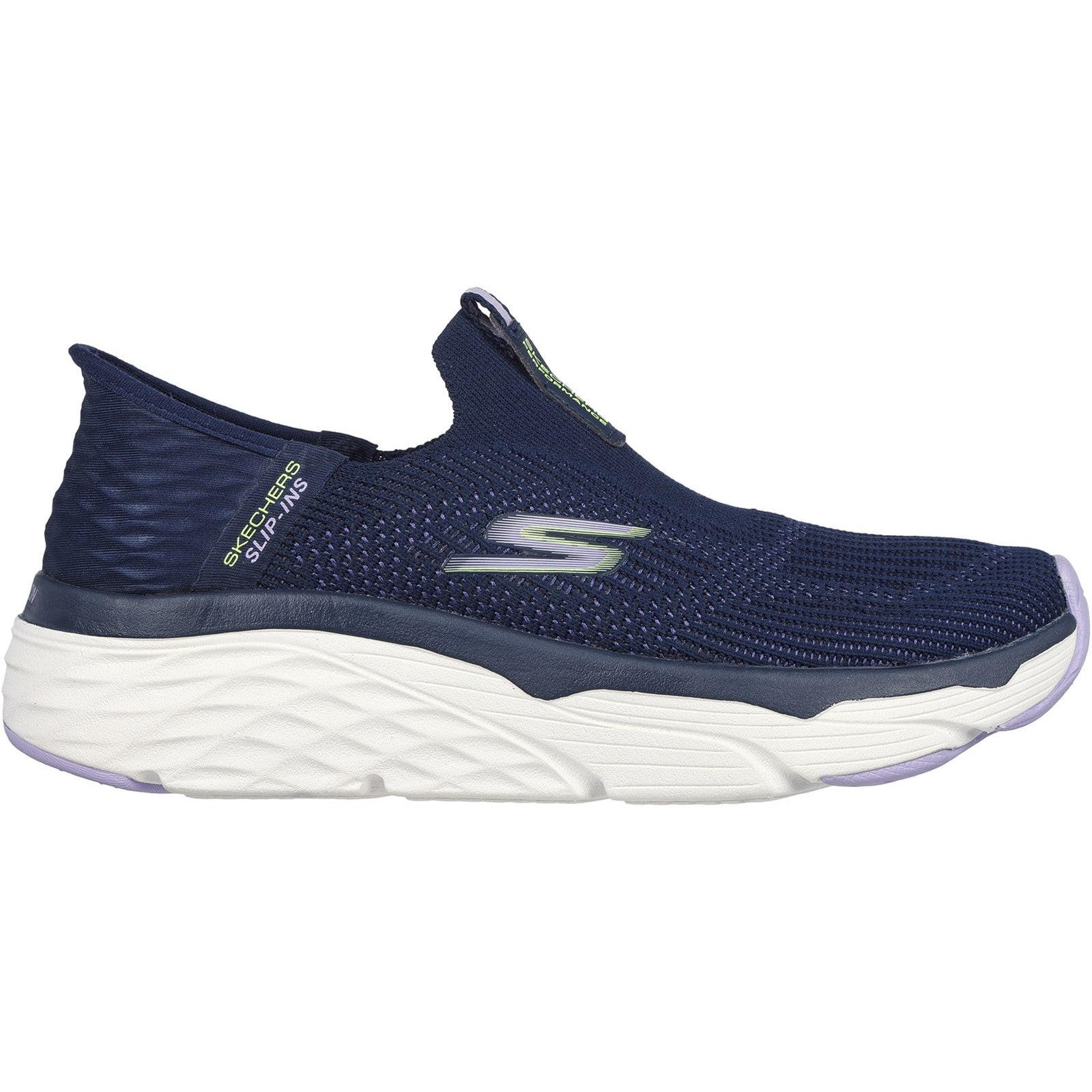 Skechers Womens Max Cushioning - Smooth 128571-NVLV Navy/Lavender Slip On Shoes
