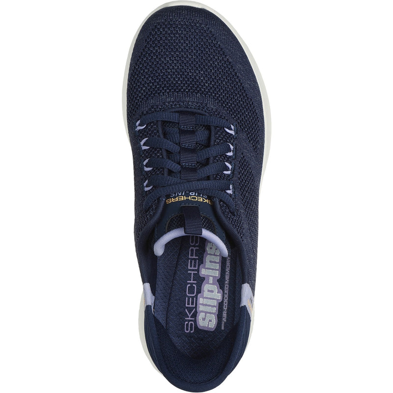Skechers Womens Ultra Flex 3.0 Easy Step 150178-NVLV Navy/Lavender Lace Up Shoes