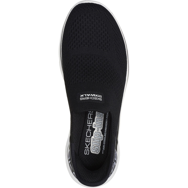 Skechers Womens GO WALK 7 - Mia 125231-BKW Black/White Slip On Shoes