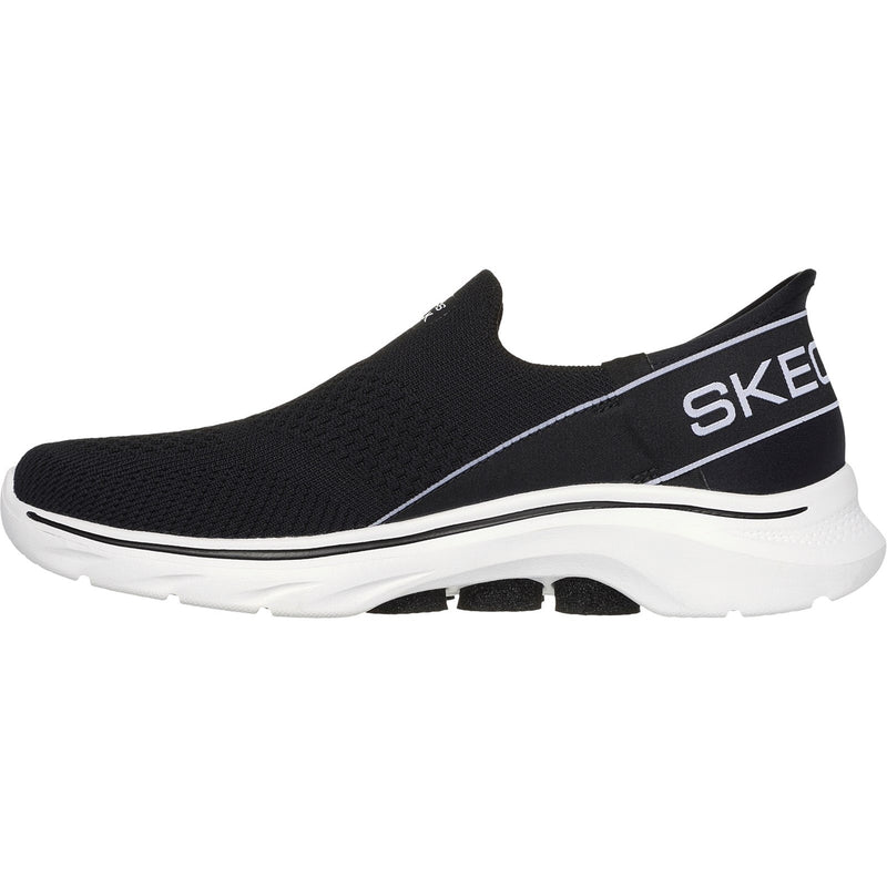 Skechers Womens GO WALK 7 - Mia 125231-BKW Black/White Slip On Shoes