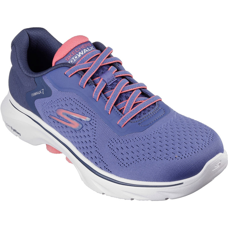 Skechers Womens GO WALK 7 - Cosmic Waves 125215-NVCL Navy/Coral Lace Up Shoes