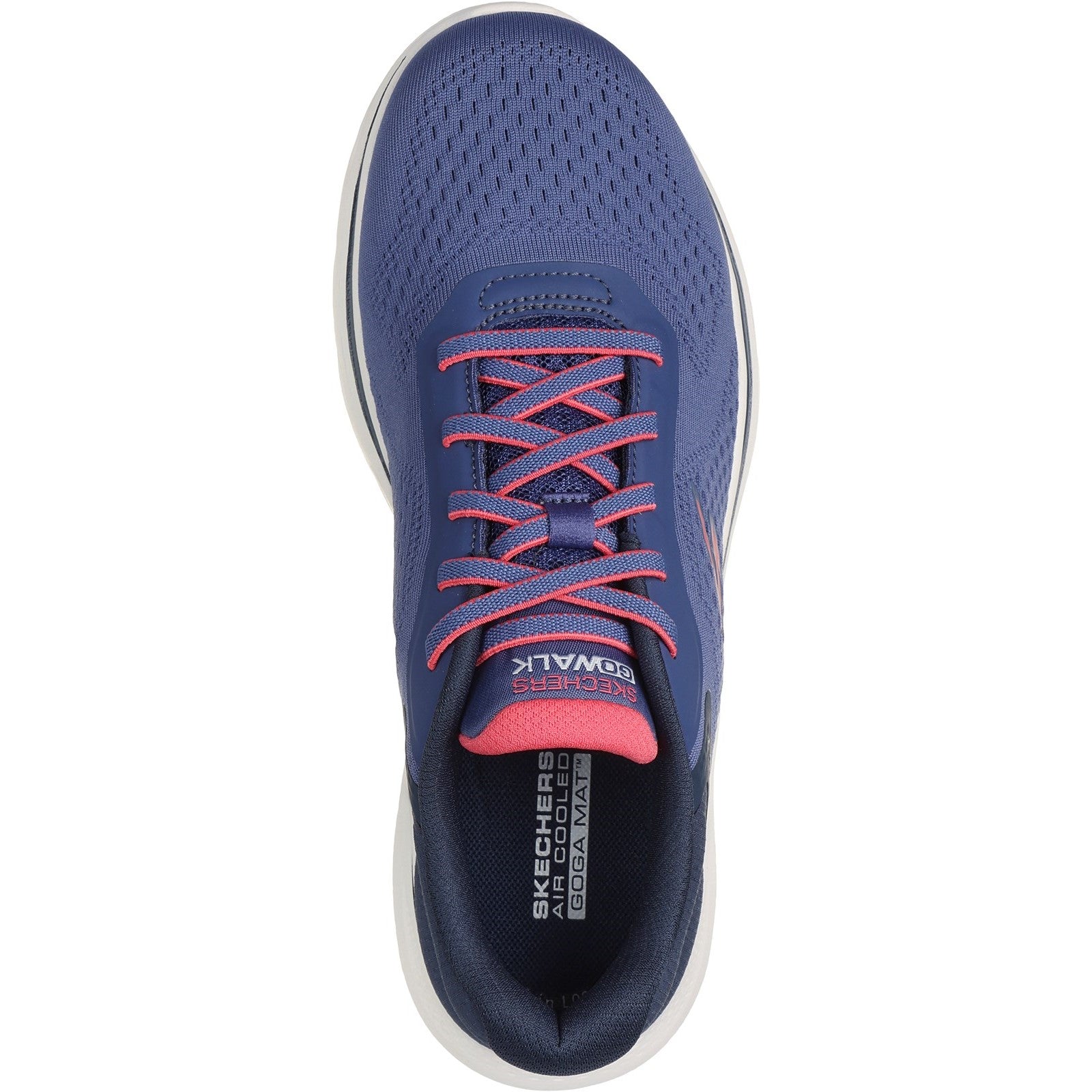 Skechers Womens GO WALK 7 - Cosmic Waves 125215-NVCL Navy/Coral Lace Up Shoes