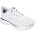 Skechers Womens Flex Appeal 5.0 Uptake 150206-WSL White/Silver Lace Up Shoes