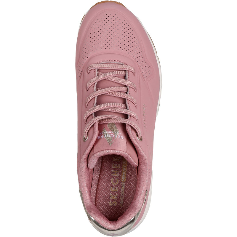 Skechers Womens Uno - Shimmer Away 155196-ROS Rose Lace Up Shoes