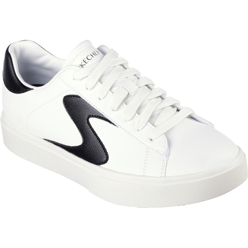 Skechers Womens Eden LX - Beaming Glory 185016-WBK White/Black Lace Up Shoes