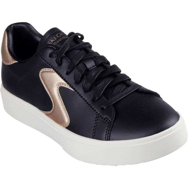 Skechers Womens Eden LX - Beaming Glory 185016-BKRG Black/Rose Gold Lace Up Shoes