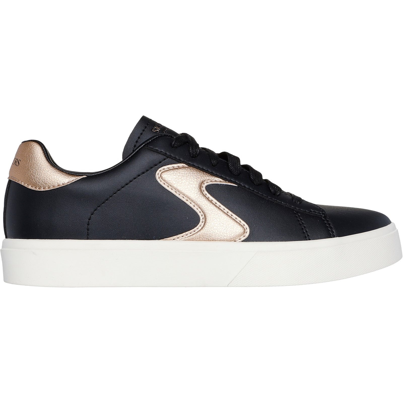 Skechers Womens Eden LX - Beaming Glory 185016-BKRG Black/Rose Gold Lace Up Shoes