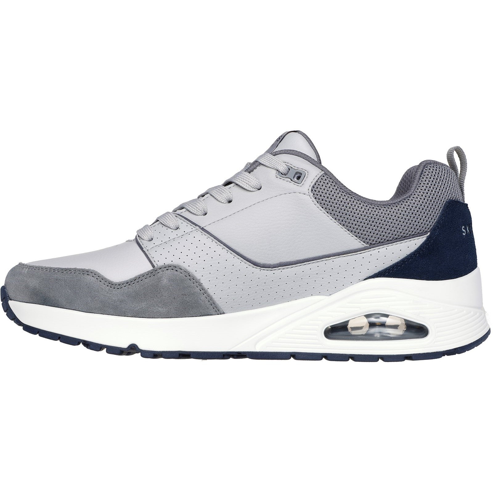 Skechers Mens Uno - Retro One 183020-GRY Grey Lace Up Shoes