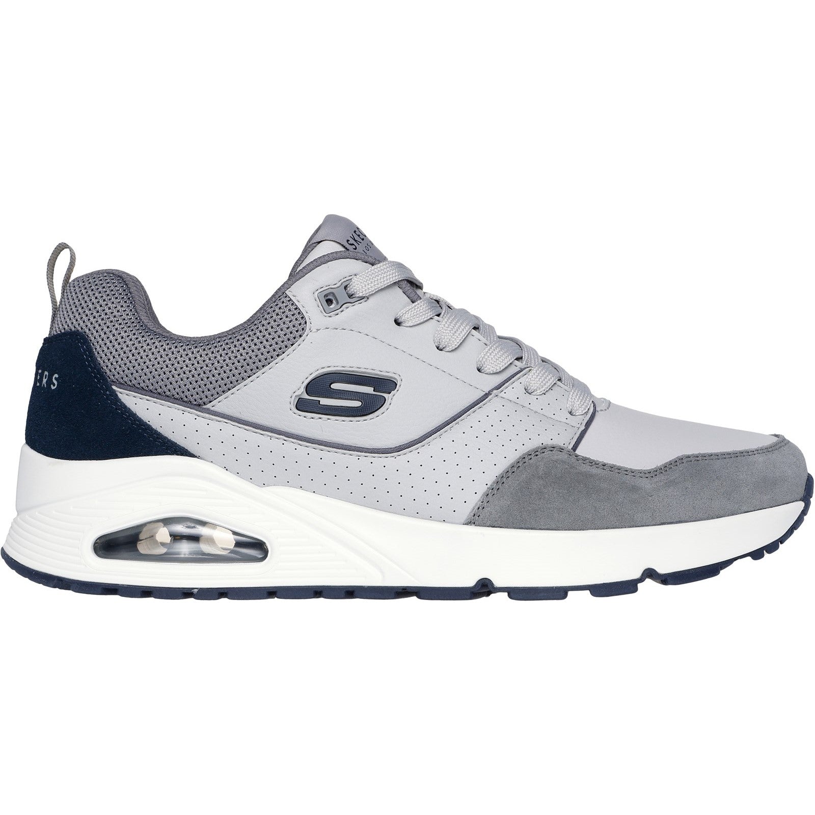Skechers Mens Uno - Retro One 183020-GRY Grey Lace Up Shoes