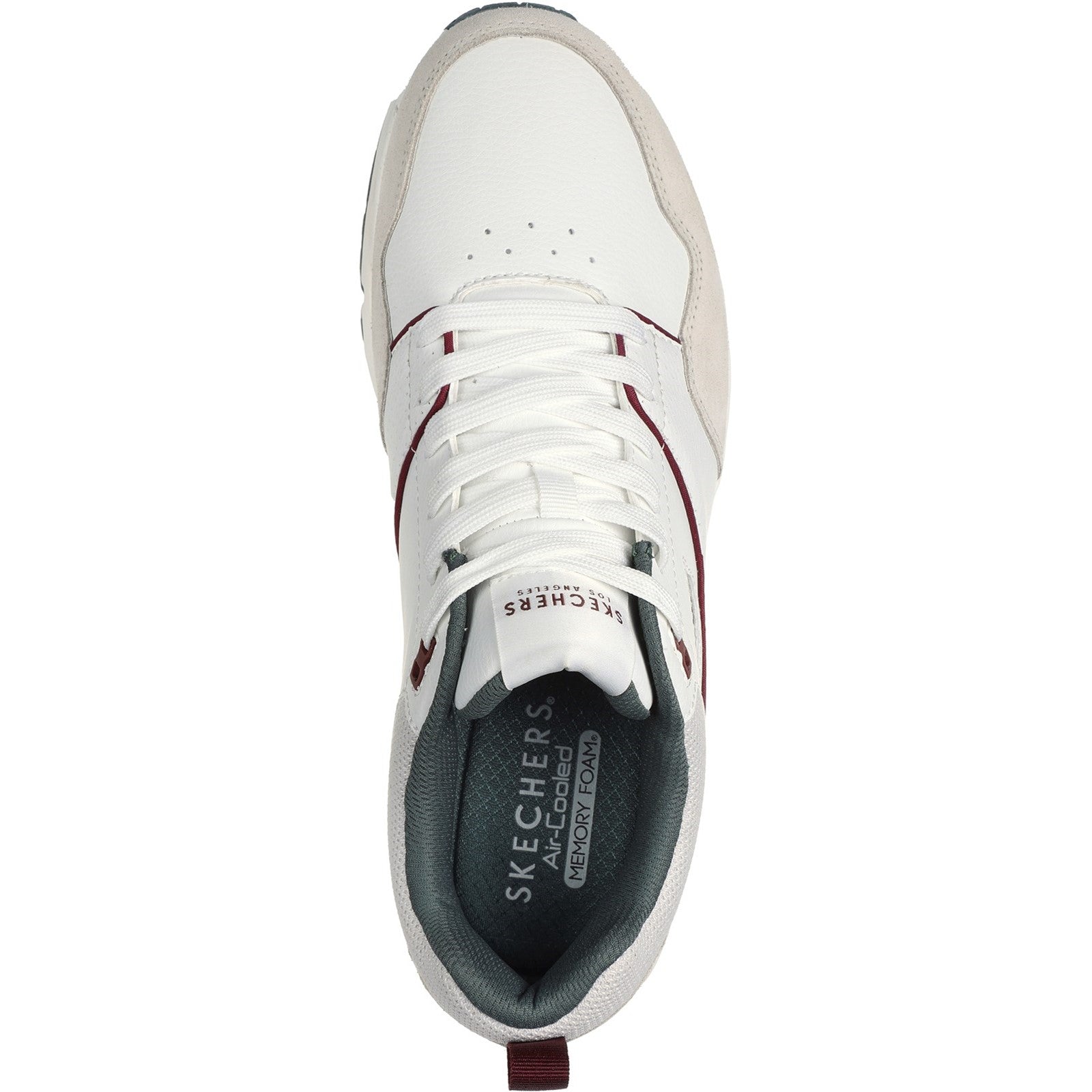 Skechers Mens Uno - Retro One 183020-WGR White/Grey Lace Up Shoes