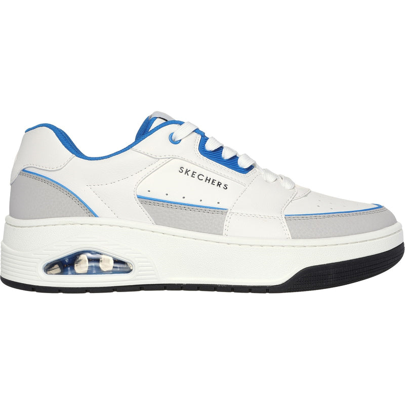 Skechers Mens Uno Court Low-Post 183140-WBL White/Blue Lace Up Shoes