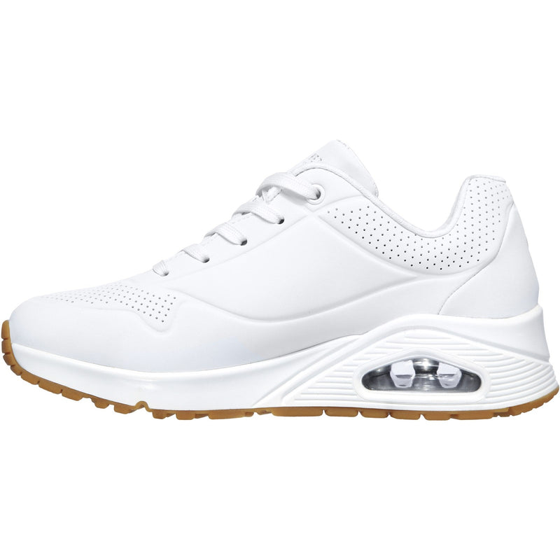 Skechers Womens Uno - Stand on Air 73690W-WHT White Lace Up Shoes