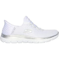 Skechers Womens Summits - Diamond Dream 150123-WSL White/Silver Slip On Shoes