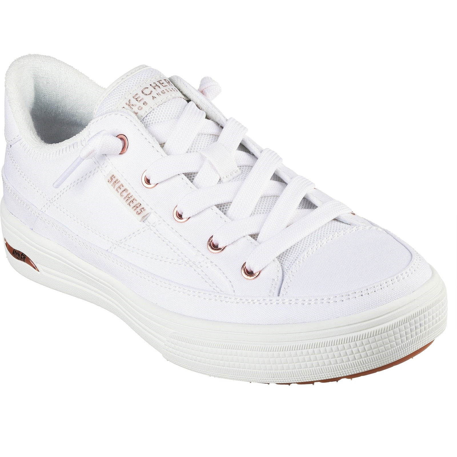 Skechers Womens Arch Fit Arcade - Meet Ya There 177190-WHT White Lace Up Shoes
