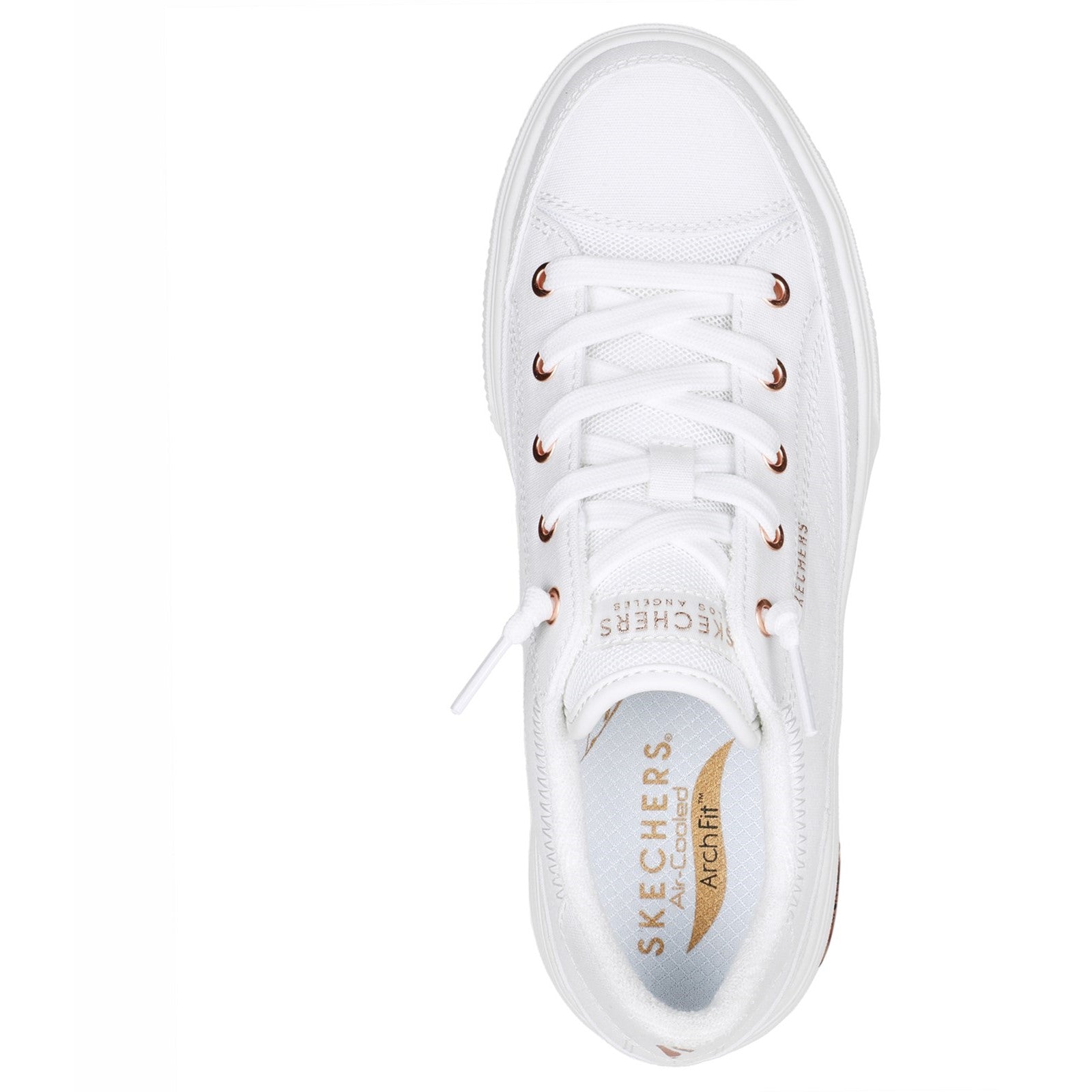 Skechers Womens Arch Fit Arcade - Meet Ya There 177190-WHT White Lace Up Shoes