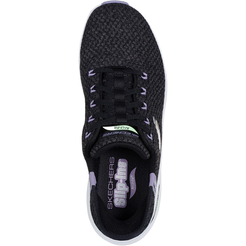 Skechers Womens Arch Fit 2.0 Good Energy 150322-BKMT Black/Multi Lace Up Shoes
