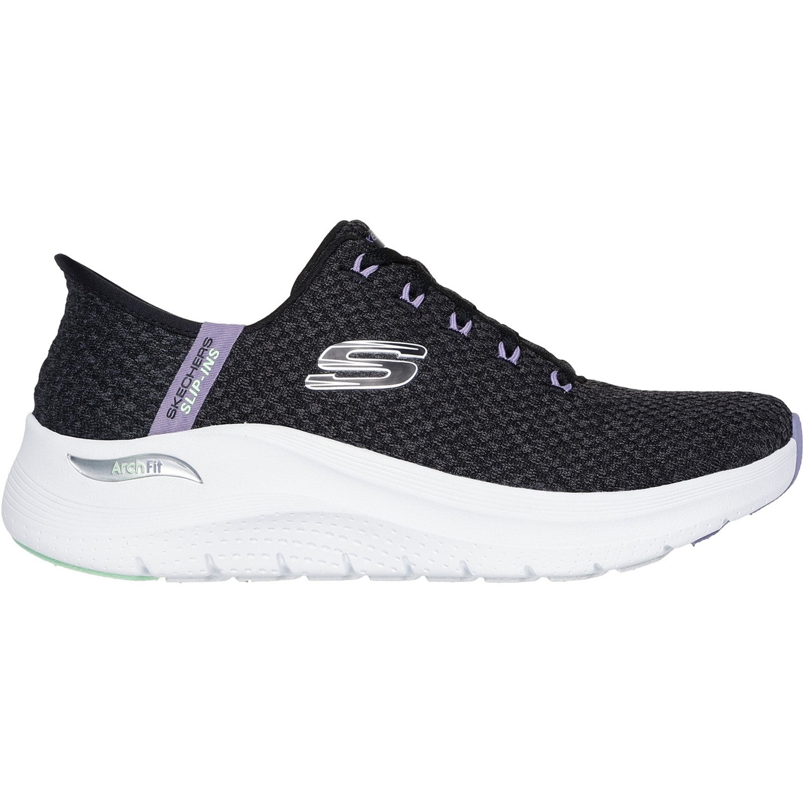 Skechers Womens Arch Fit 2.0 Good Energy 150322-BKMT Black/Multi Lace Up Shoes