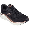 Skechers Womens Arch Fit 2.0 Glow The Distance 150067-BKRG Black/Rose Gold Lace Up Shoes