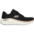 Skechers Womens Arch Fit 2.0 Glow The Distance 150067-BKRG Black/Rose Gold Lace Up Shoes