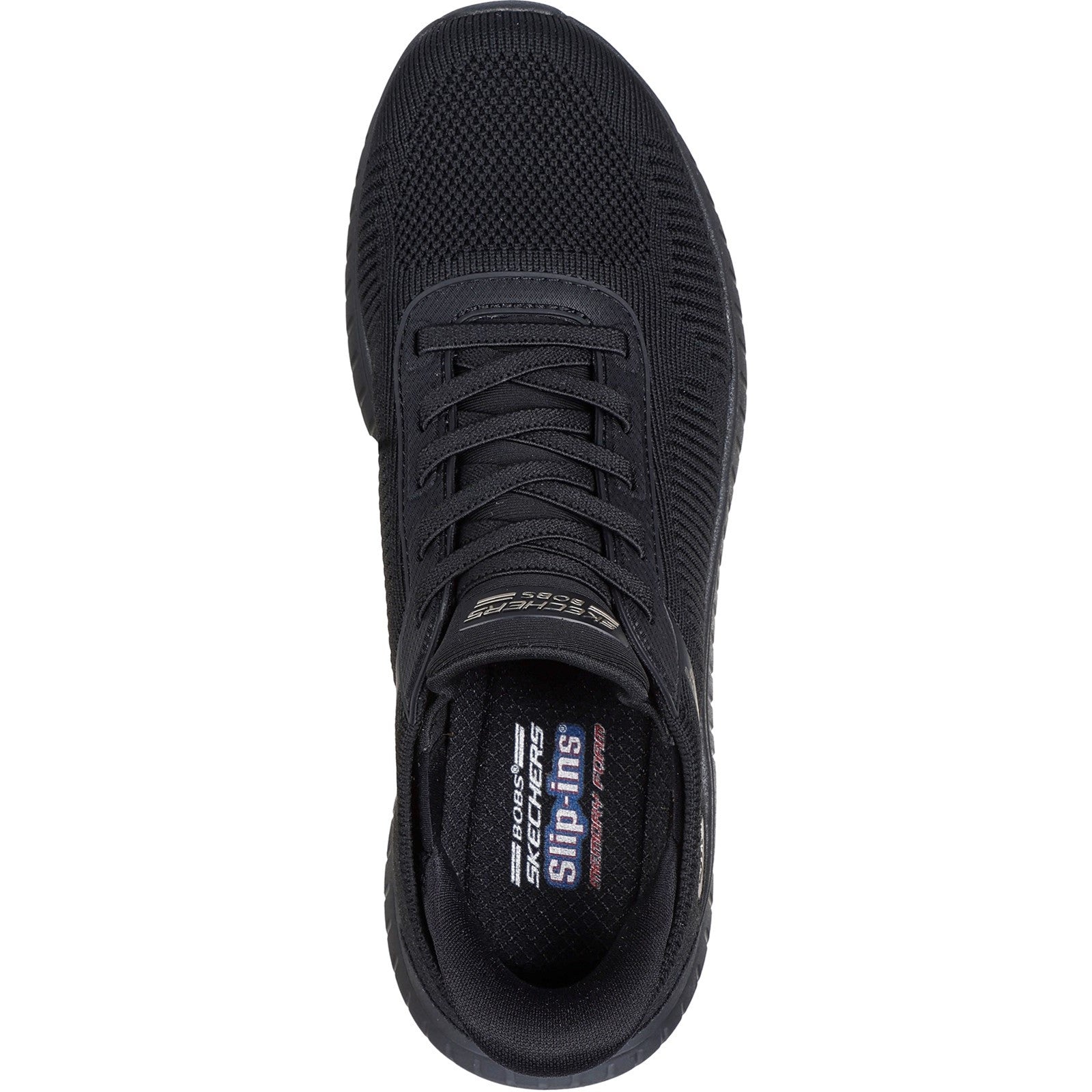 Skechers Womens BOBS Sport Squad Chaos 117497-BBK Black Slip On Shoes