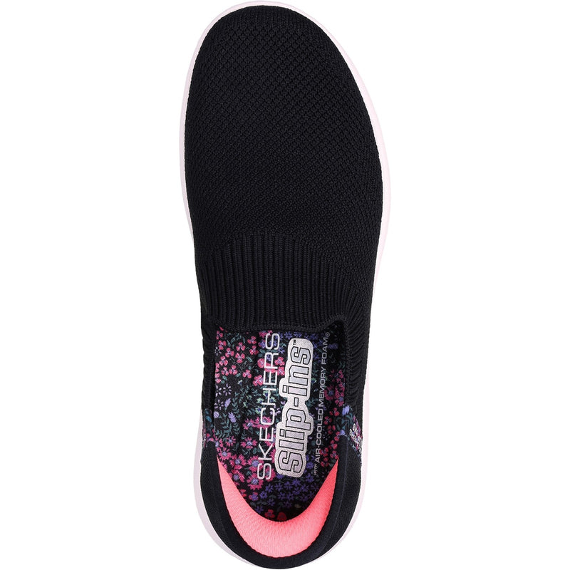 Skechers Womens GO WALK Travel Tahiti Sunset 124799-BLK Black Slip On Shoes