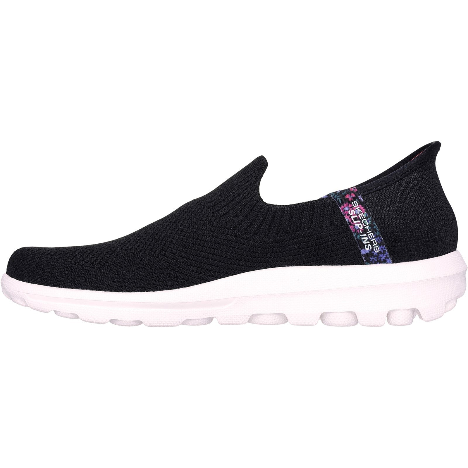 Skechers Womens GO WALK Travel Tahiti Sunset 124799-BLK Black Slip On Shoes